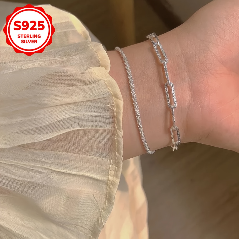 925 Silver Double Layered Starry Sky Bracelet
